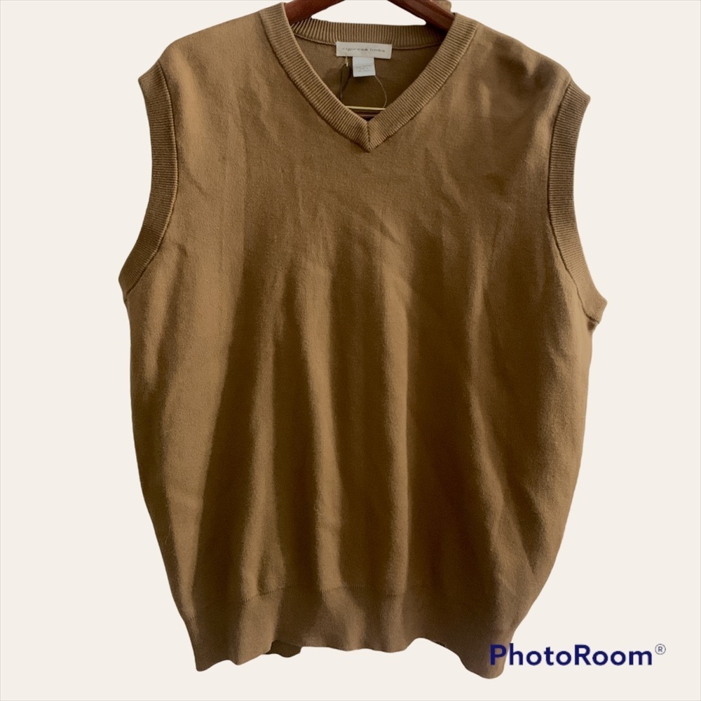 LCypress Links Sweater Vest Brown V neck size Large